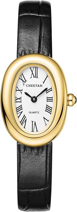 Women's Vintage Oval Leather Strap Watches